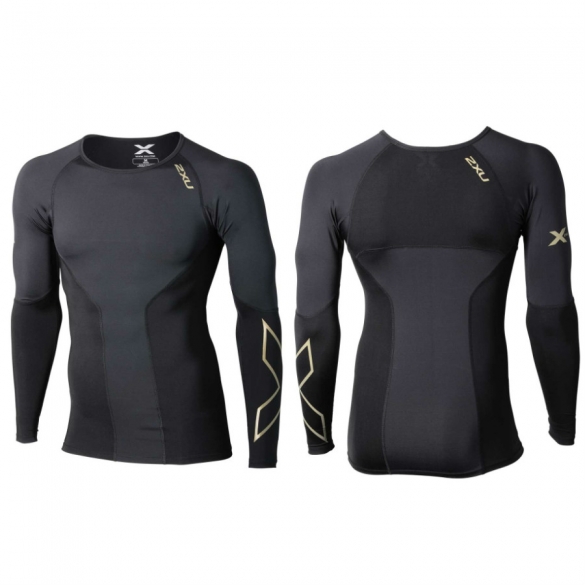 2XU Elite Compression L/S Top crew Herren schwarz/gold MA3014a MA3014a